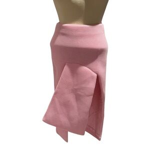 CASPER & PEARL light pink textured unique midi skirt - size 8 (fits small)